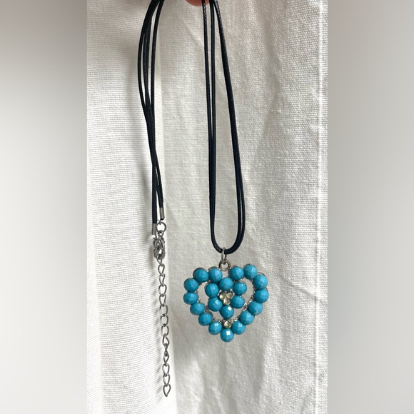 Turquoise Heart Pendant Necklace - Picture 1 of 4